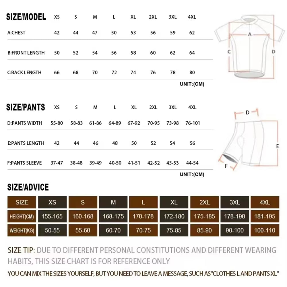 RAUDAX 2024 Cycling Jersey Suit Summer Men'S Short Sleeve Cycling Clothing Cycling Shirt Mountain Race Cycling Jersey Set