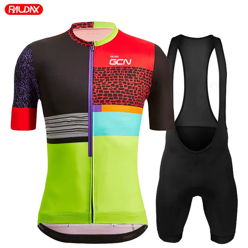 RAUDAX 2024 Cycling Jersey Suit Summer Men'S Short Sleeve Cycling Clothing Cycling Shirt Mountain Race Cycling Jersey Set